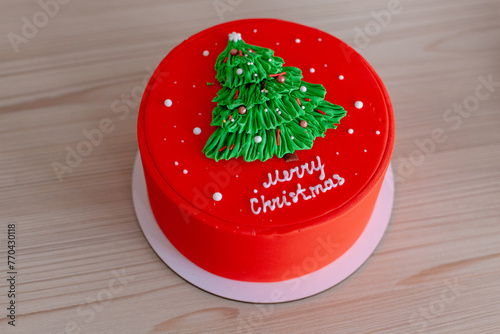 christmas tree in a studio in vintage style