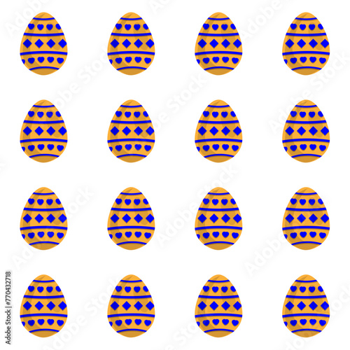 Illustration on theme seamless celebration holiday Easter with hunt colorful bright eggs