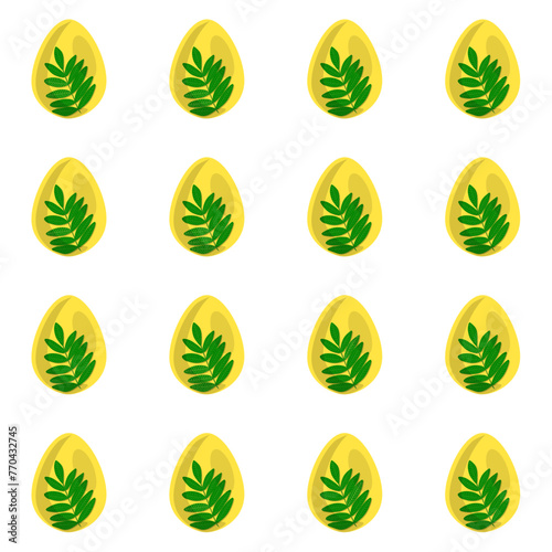 Illustration on theme seamless celebration holiday Easter with hunt colorful bright eggs