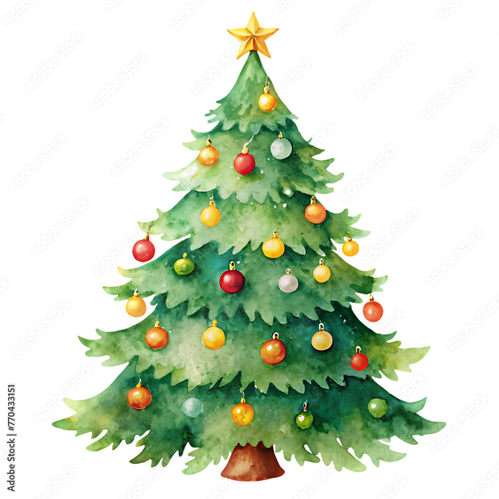 Fototapeta premium holiday decorative christmas tree greeting card background