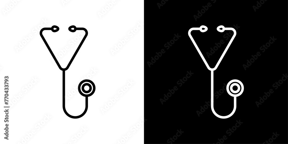 Medical Stethoscope and Diagnostic Icons. Health Examination and Equipment Symbols. - obrazy, fototapety, plakaty 