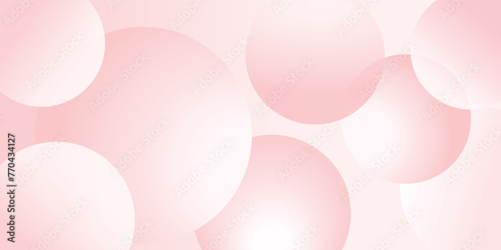 Modern light pink abstract background vector with 3D circle geometric shape, light, and shadow