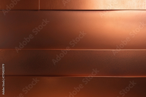 Modern and clean image showcasing horizontal copper panels with reflections showing luxury and minimalism