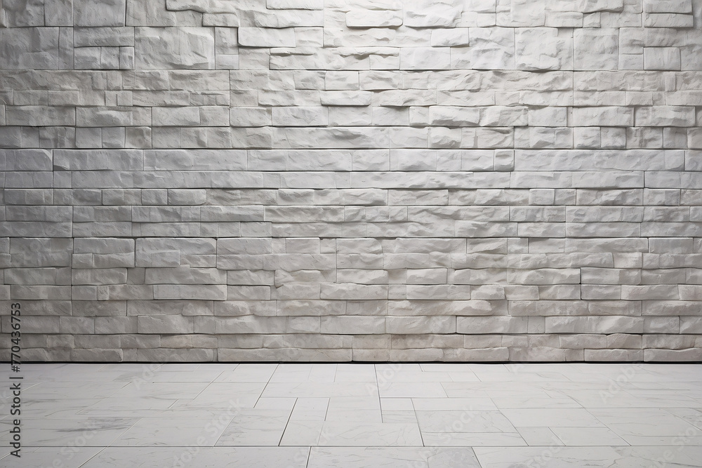 A monochromatic stone wall with contrasting textures and patterns, perfect for modern neutral backdrops