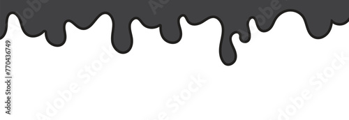 Dripping liquid or paint seamless pattern. Melting chocolate, flowing cream, glaze, yogurt or honey horizontal border. vector illustration .EPS 10