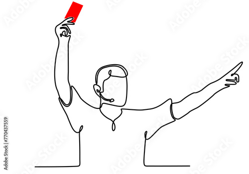 Continuous line drawing of a football referee