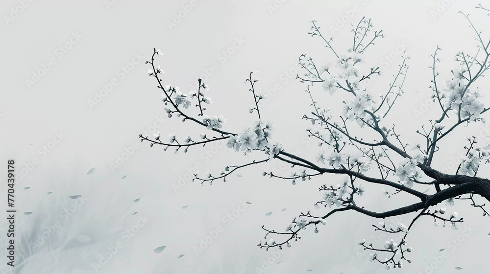 Fototapeta premium Winter's Whisper Snow-Kissed Branches