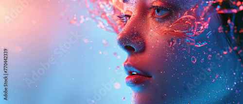 Concept visual on AI being used to create advanced targeted adverts, artificial intelligence, advertising, branding, marketing, modern style. Textures, texture, background, banner, wallpaper, abstract