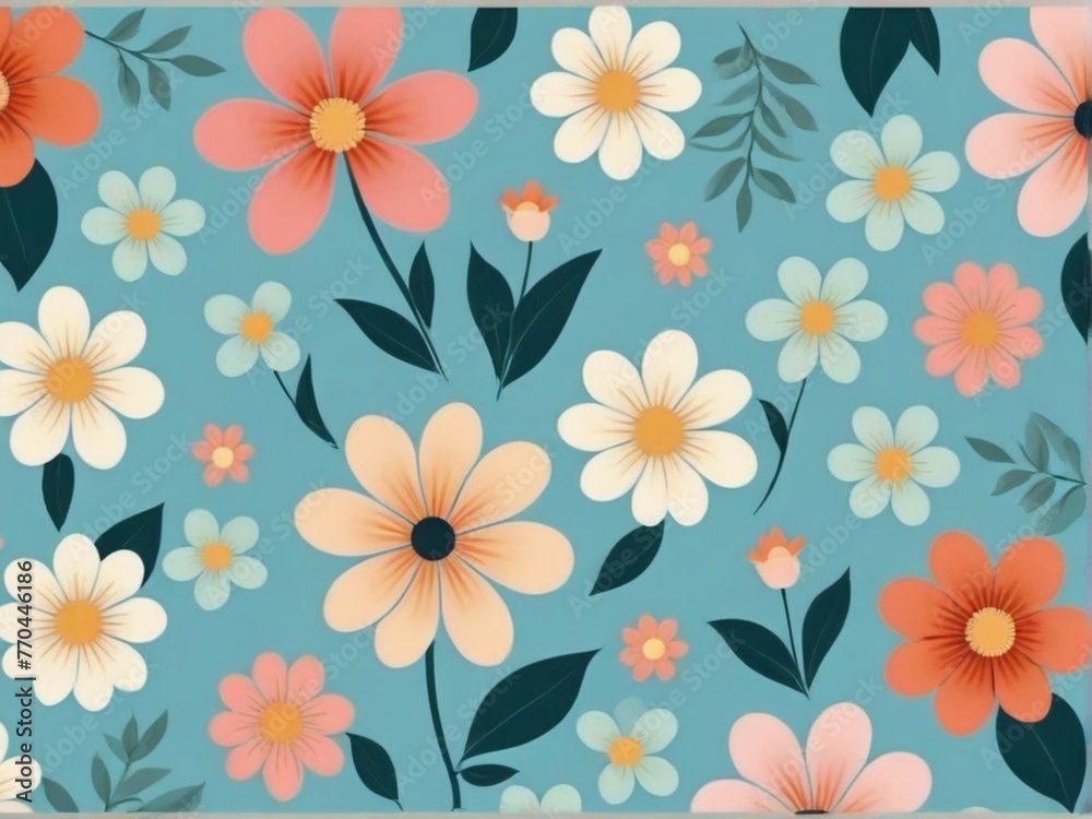 Abstract beautiful minimalistic background with spring flowers