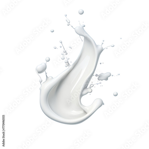 Milk drops and splashes isolated on white background.