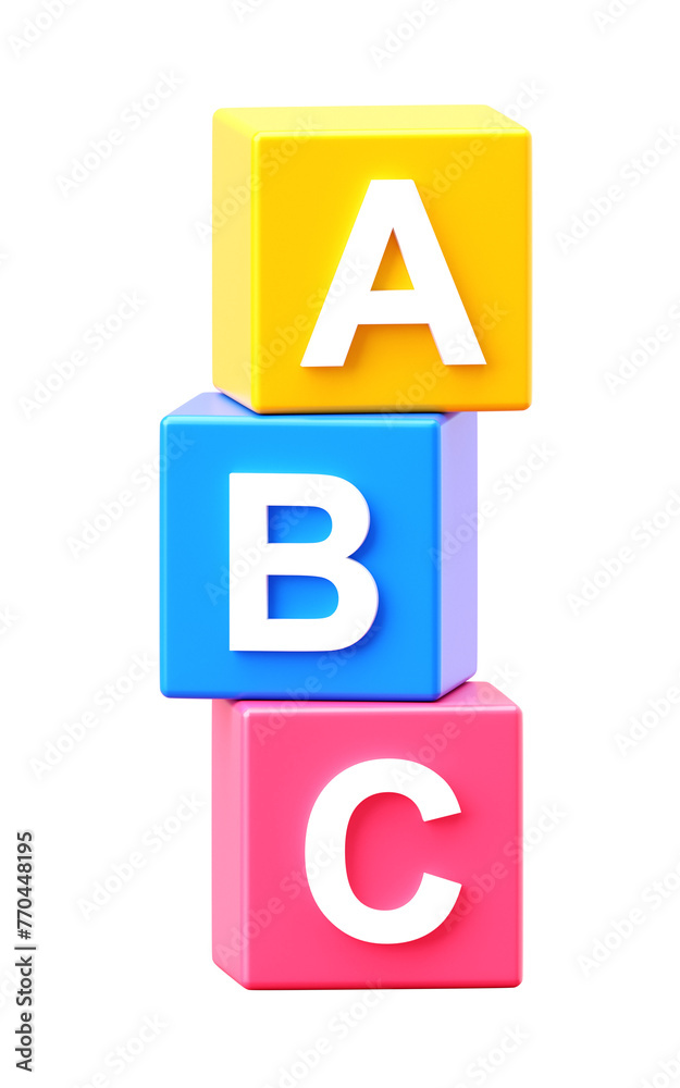 PNG of ABC alphabet cube toy isolated on white transparent 3d background with letter education child play colorful game block or preschool teaching english word. PNG of ABC alphabet cube toy isolated on white transparent 3d background with letter education child play colorful game block or preschool teaching english word.