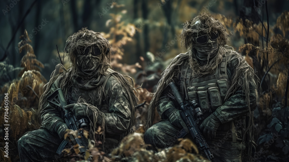 military team fighting in full camouflage background cvvshot