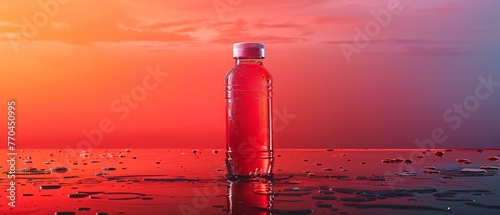 A sports drink ad with a gradient background that gives a sense of hydration and energy photo