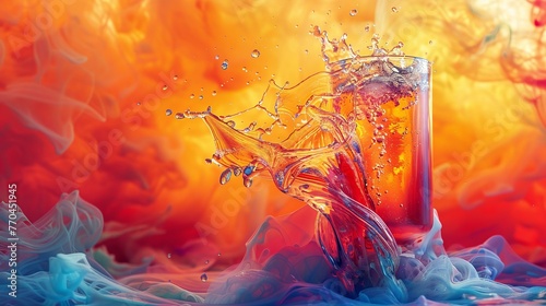 An advertisement for an energy drink with a focus on vibrancy and flow