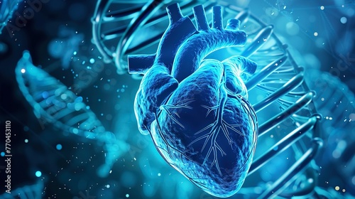 Genetics and Heredity: Images related to the genetic aspects of heart health and disease.