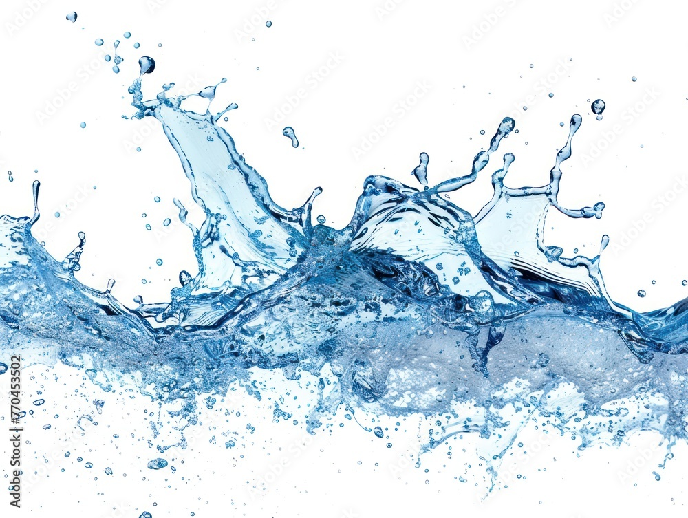 Fresh blue water splash on white background Fresh blue water splash on white background
