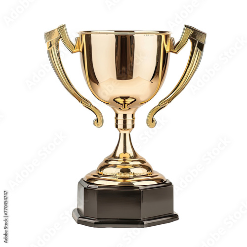 Gold trophy cup isolated on white background