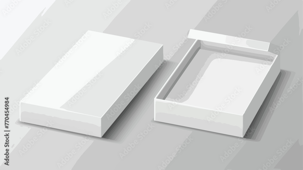 White blank cardboard box with flip top realistic vector - obrazy, fototapety, plakaty 