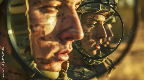 Reflection of a soldier's determination