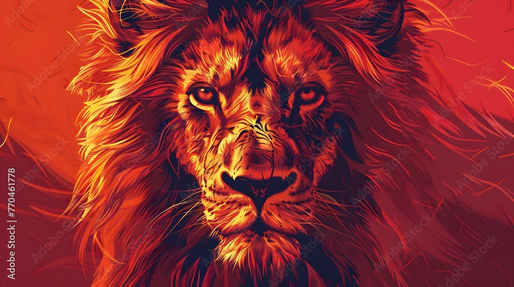 Roaring Pride: Majestic Lion Head Vector Illustration