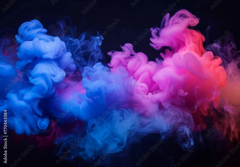 colored smoke, abstract visual, dark background