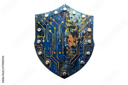 Cyber security Shield On Transparent Background. © Usmanify