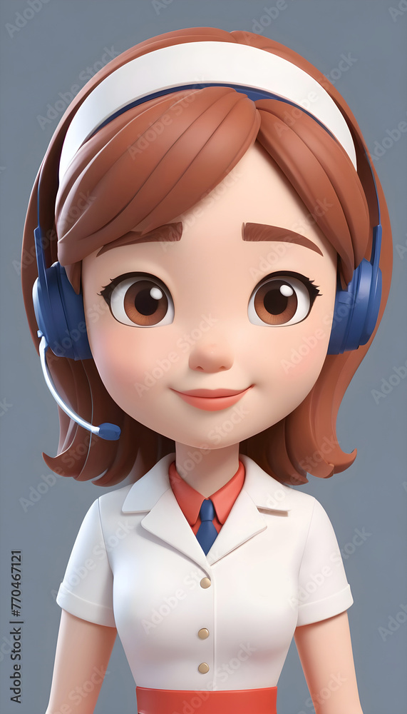 Cartoon phone customer service girl illustration
Cartoon phone customer service girl illustration