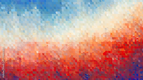 An abstract digital mosaic with pixelated patterns and a harmonious blend of warm and cool hues background Ai Generative