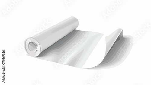 Roll of blank white paper isolated flat vector