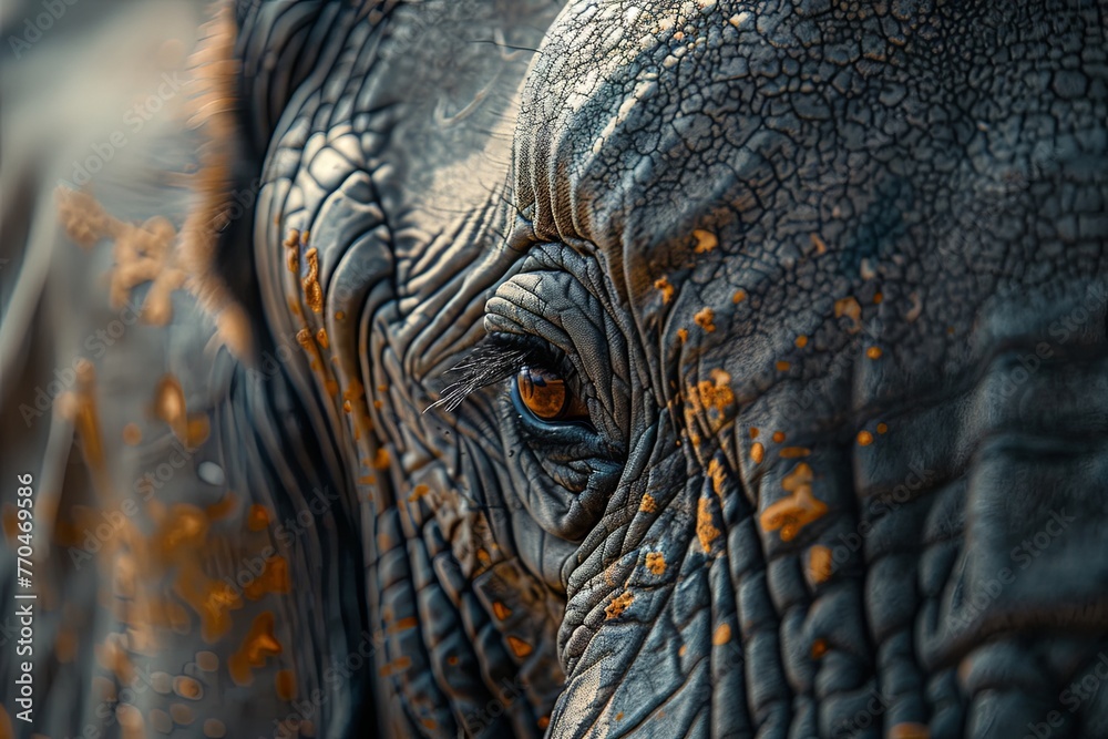 Eye of an elephant close up detail Eye of an elephant close up detail