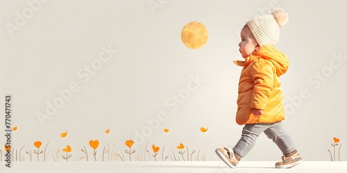 Toddler s Joyful Through the Blooming Spring Meadow Capturing the Wonder of a Child s First Steps photo