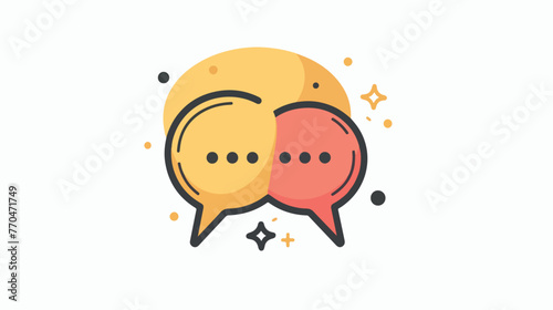 Speech bubble vector icon flat vector isolated on white