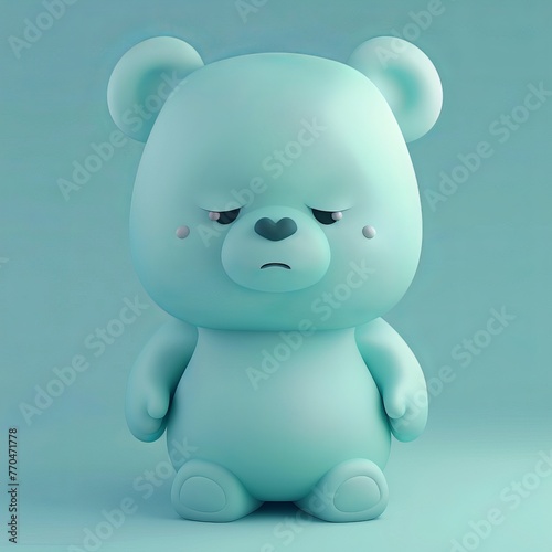 Cute turquoise teddy bear 