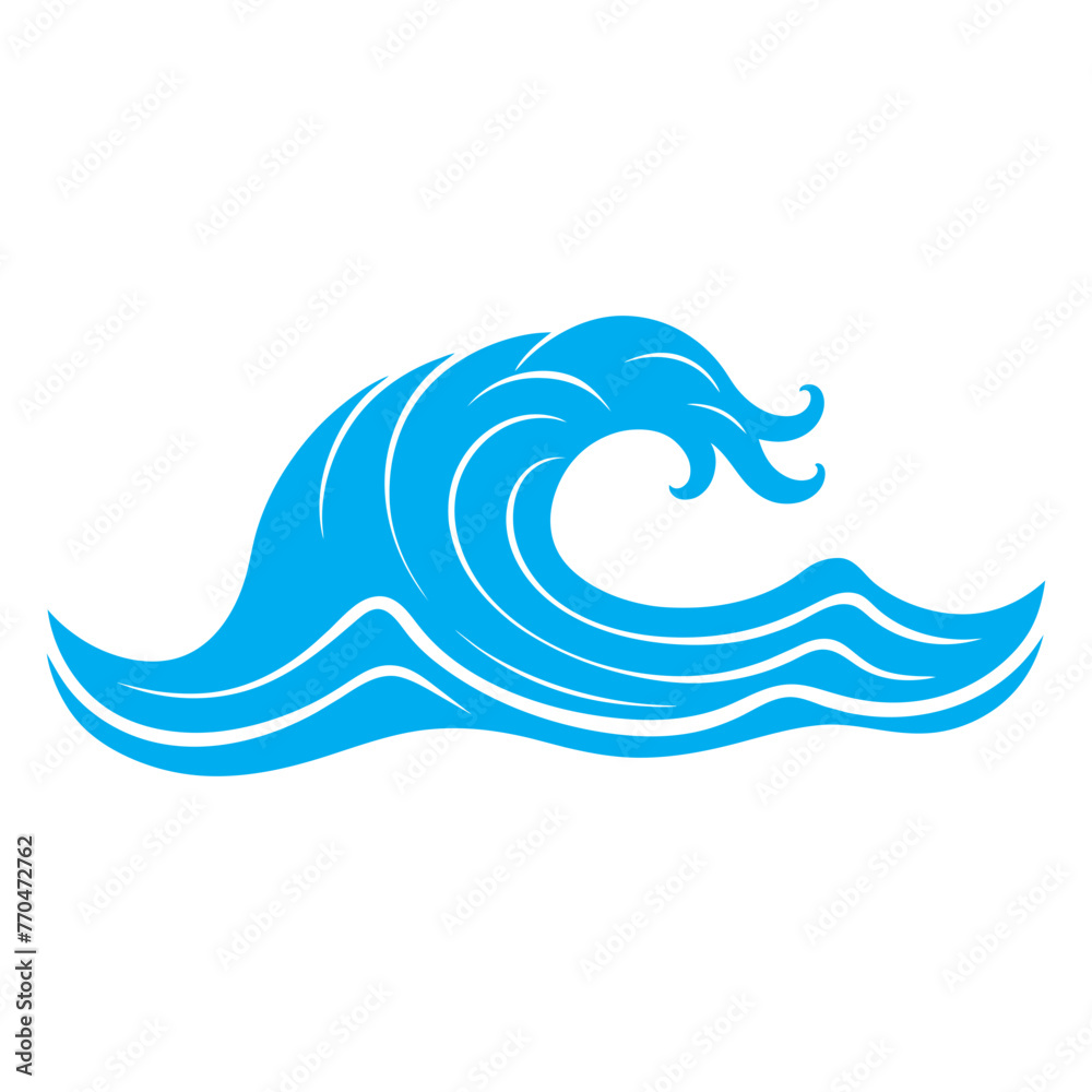 blue sea waves icon