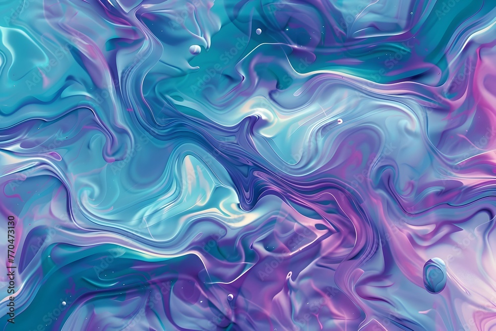 Mesmerizing Pastel Fluid Motion Ethereal Swirling Gradients in Vivid Violet and Turquoise Hues