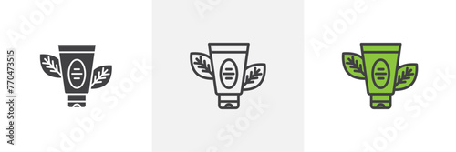 Facial Wash and Skincare Tube Icons. Cosmetic Cleanser and Face Gel Symbols.