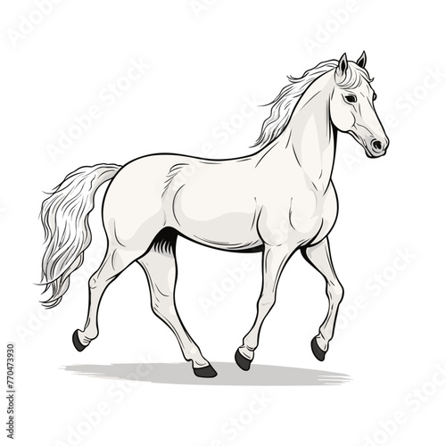 Stallion hand-drawn illustration. Stallion. Vector doodle style cartoon illustration