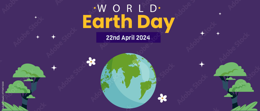World Earth day background design. Horizontal banner template illustration World Earth day background design. Horizontal banner template illustration