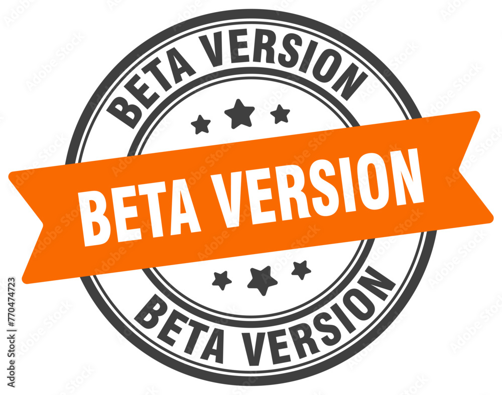 beta version stamp. beta version label on transparent background. round sign