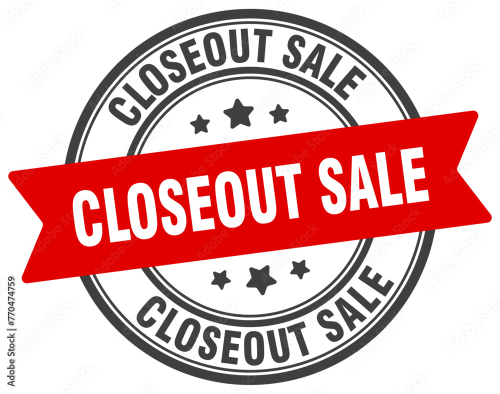 closeout sale stamp. closeout sale label on transparent background. round sign