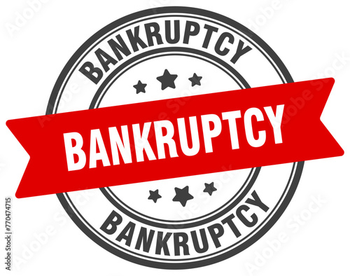bankruptcy stamp. bankruptcy label on transparent background. round sign