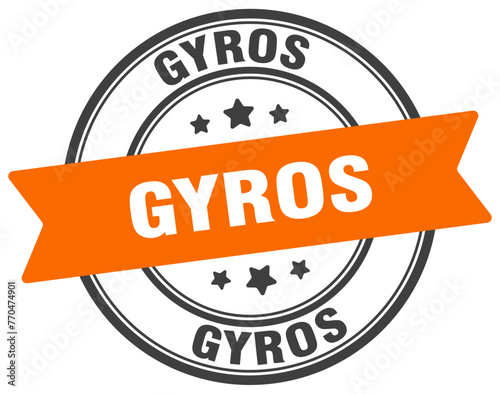 gyros stamp. gyros label on transparent background. round sign
