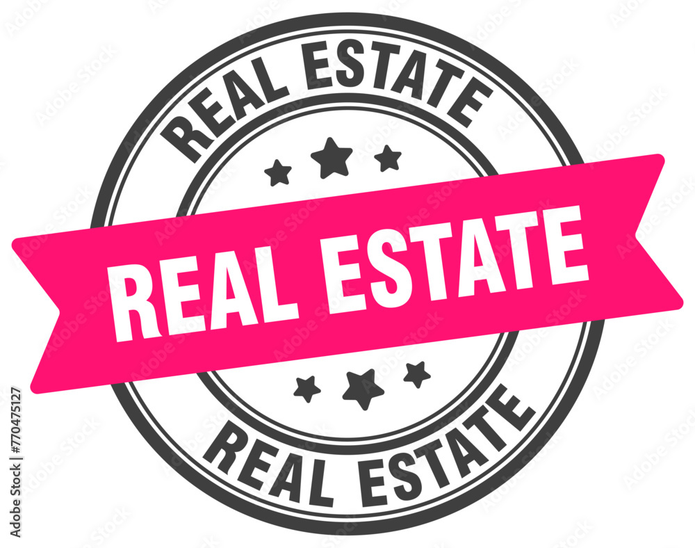 real estate stamp. real estate label on transparent background. round sign