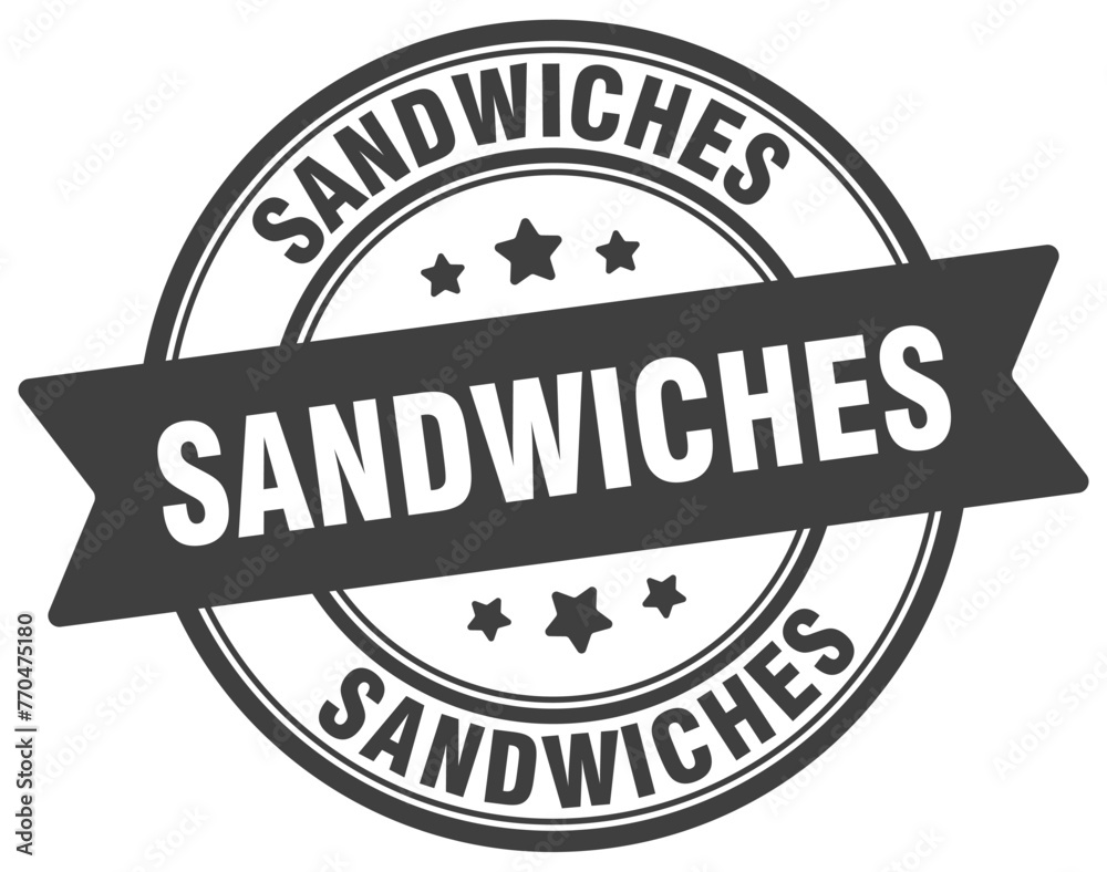 sandwiches stamp. sandwiches label on transparent background. round sign