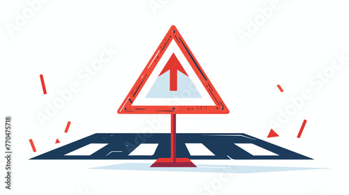 Vector illustration of a yield triangle road sign