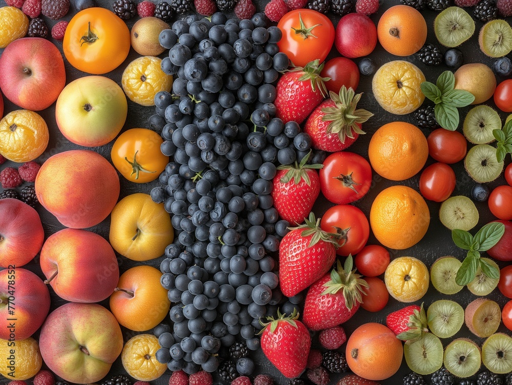 Creative layout made of fruits. Flat lay. Tropical concept Creative layout made of fruits. Flat lay. Tropical concept