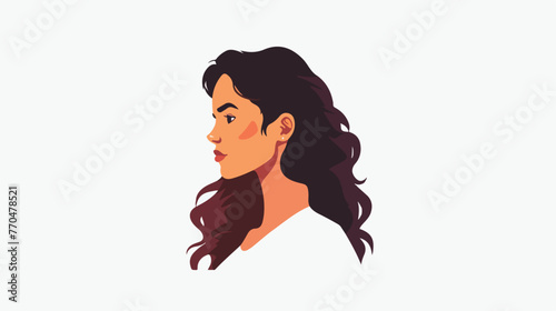 Woman profile icon avatar style female portrait girl v