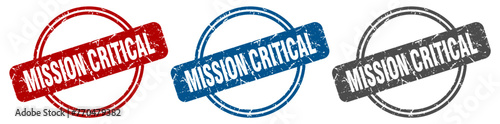 mission critical stamp. mission critical sign. mission critical label set