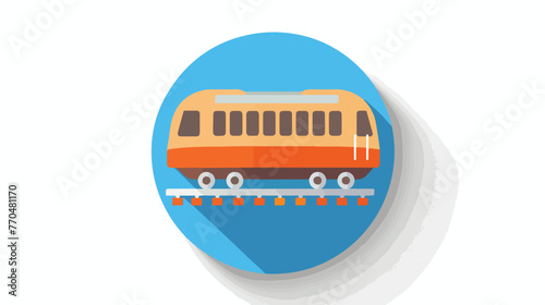 Train icon. Internet button on white background. flat