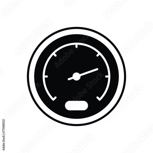 black solid Speedometer vector icon